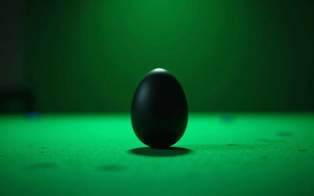 Minimalistinen munakello blackjack-pöydällä jakokengän vieressä